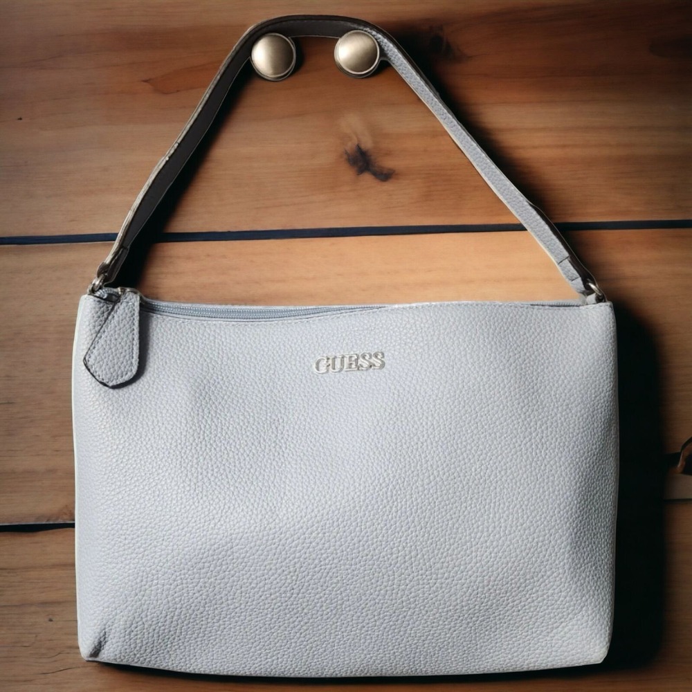 Guess Women's Faux Pebbled Texture Leather Baby Sky Blue Shoulder Purse Spring